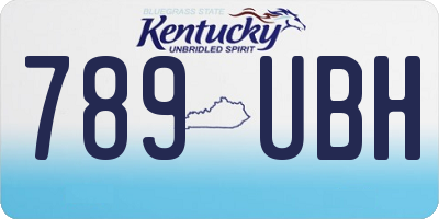 KY license plate 789UBH
