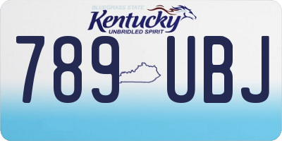 KY license plate 789UBJ