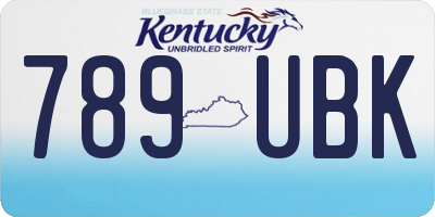 KY license plate 789UBK