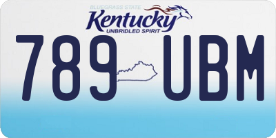 KY license plate 789UBM