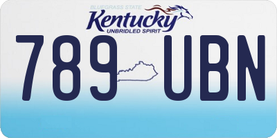 KY license plate 789UBN