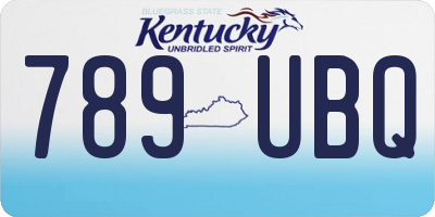 KY license plate 789UBQ