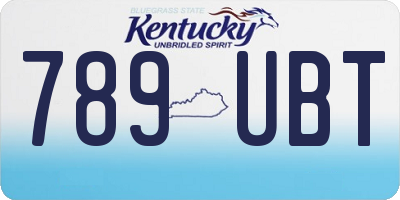 KY license plate 789UBT