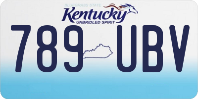 KY license plate 789UBV