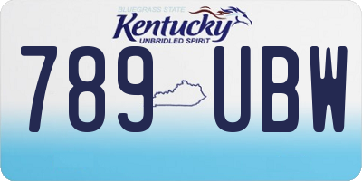 KY license plate 789UBW