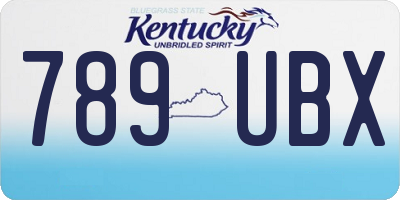 KY license plate 789UBX