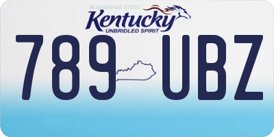KY license plate 789UBZ