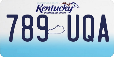 KY license plate 789UQA