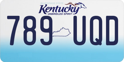 KY license plate 789UQD