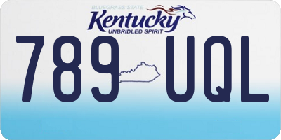KY license plate 789UQL
