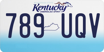 KY license plate 789UQV