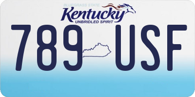 KY license plate 789USF