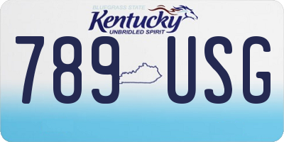 KY license plate 789USG
