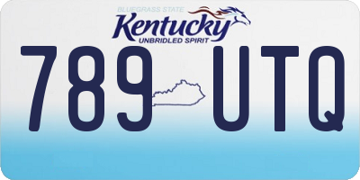 KY license plate 789UTQ