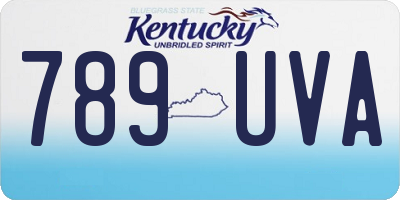 KY license plate 789UVA
