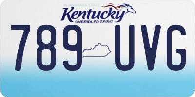 KY license plate 789UVG