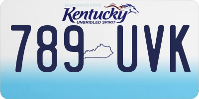 KY license plate 789UVK