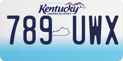 KY license plate 789UWX