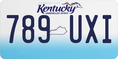 KY license plate 789UXI