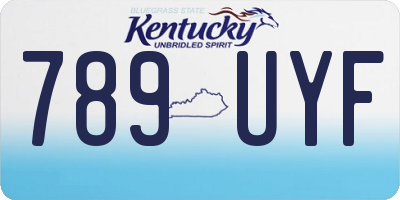 KY license plate 789UYF