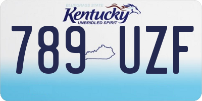 KY license plate 789UZF