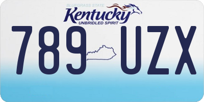KY license plate 789UZX