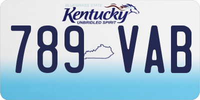 KY license plate 789VAB