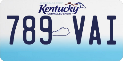KY license plate 789VAI