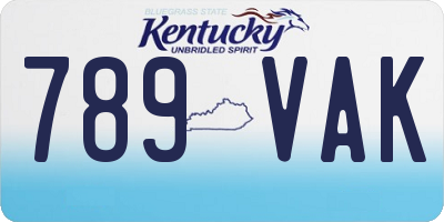 KY license plate 789VAK