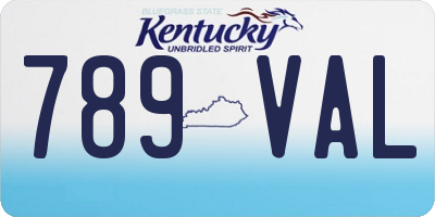 KY license plate 789VAL