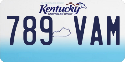 KY license plate 789VAM
