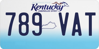 KY license plate 789VAT