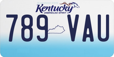 KY license plate 789VAU
