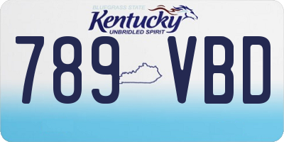 KY license plate 789VBD