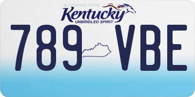 KY license plate 789VBE