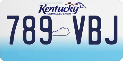 KY license plate 789VBJ