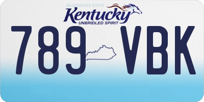 KY license plate 789VBK