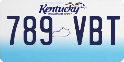 KY license plate 789VBT