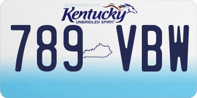 KY license plate 789VBW