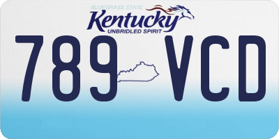 KY license plate 789VCD