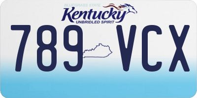 KY license plate 789VCX