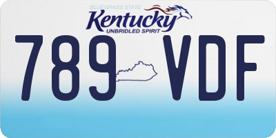 KY license plate 789VDF