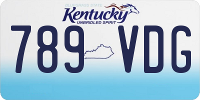 KY license plate 789VDG
