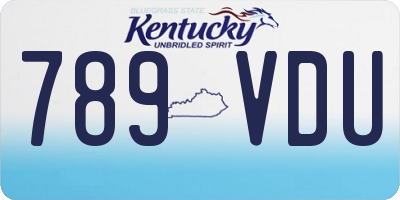 KY license plate 789VDU