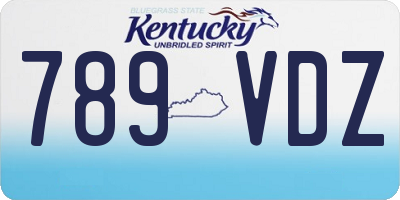 KY license plate 789VDZ