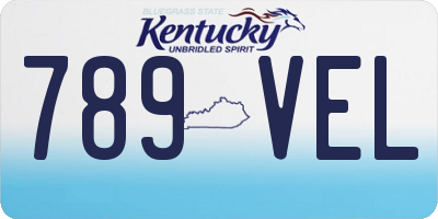 KY license plate 789VEL