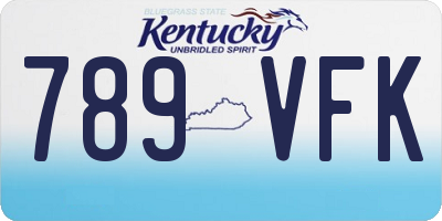 KY license plate 789VFK
