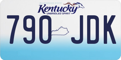 KY license plate 790JDK