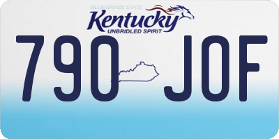 KY license plate 790JOF