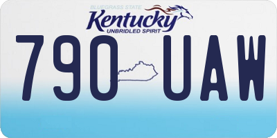 KY license plate 790UAW